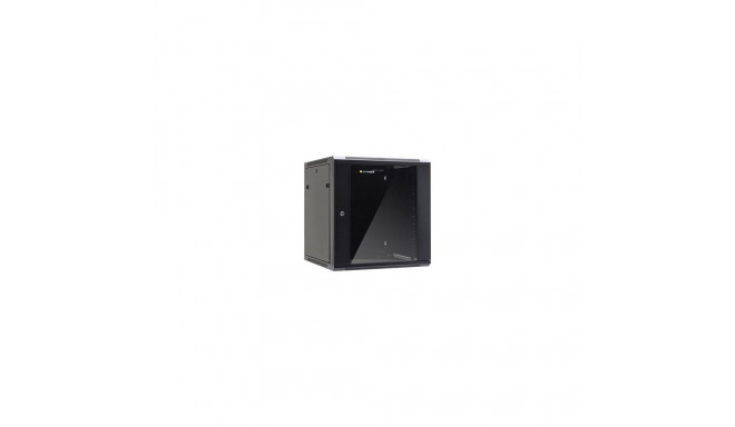 NETRACK 019-120-66-022 Netrack wall/hanging cabinet 19,12U/600 mm,glass door,black,remov. side pan.