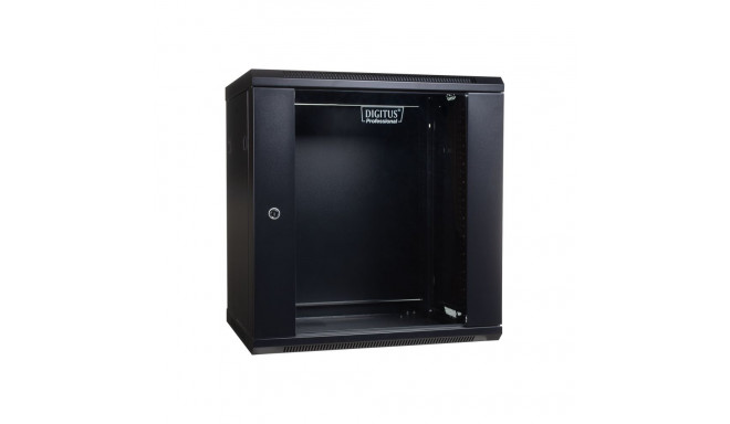 DIGITUS DN-WU19 12U/450/B DIGITUS Wall Mount Cabinet 19 12U 635/600/450mm, glass door, black, unmoun