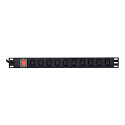 GEMBIRD Power Distribution Unit PDU 10pcs C13 Sockets 1U 16A C19 Plug 2m Cable