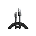 Baseus Cafule kaabel vastupidav nailonist punutud juhe USB | micro USB QC3.0 2.4A 1M must-hall (CAMK