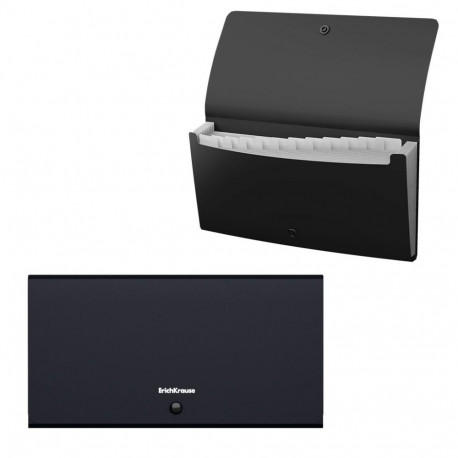 Expanding file ErichKrause® Matt Classic, 12 pockets, Check size, black (4 pcs in a bag)