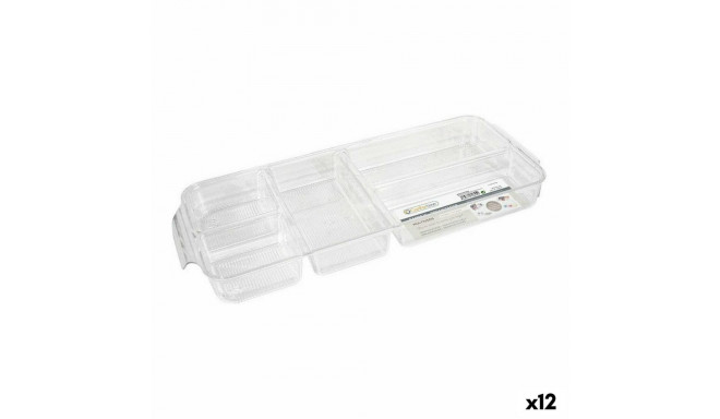 Tray with Compartments Confortime polystyrene 45 x 18 x 4,7 cm 12 Units (45 x 18 x 4,7 cm)