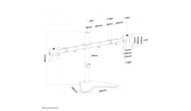 Lauatugi Ekraanile Neomounts FPMA-D550DDBLACK