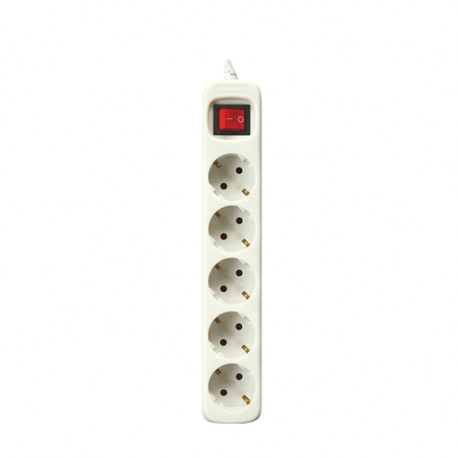 Power Socket - 5 sockets with Switch Silver Electronics - 3 m