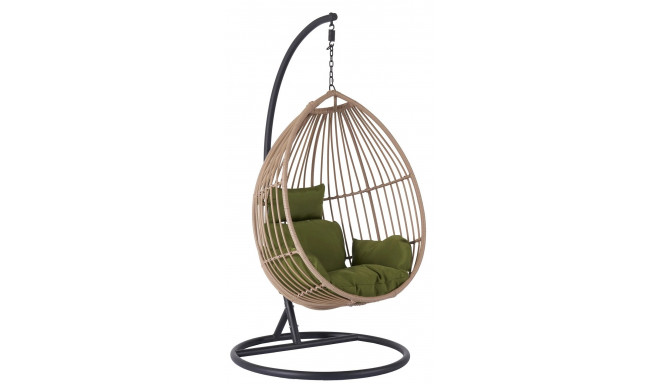 Domoletti hanging chair 9-B, brown/black/green (opened package)