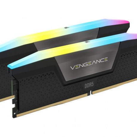 CORSAIR VENGEANCE RGB 32GB 2x16GB DDR5 6000MT/s DIMM Unbuffered 30-36-36-76 Std PMIC XMP 3.0 Black H
