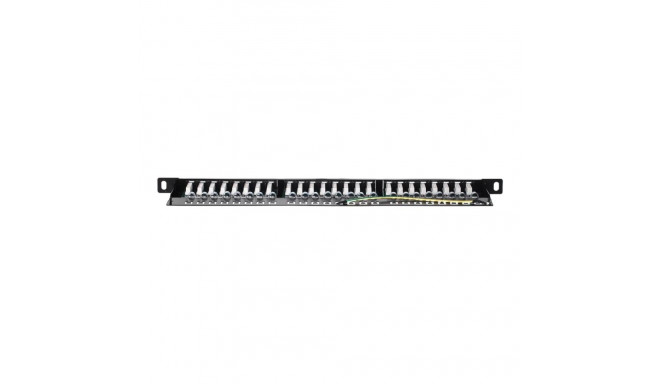 NETRACK 104-10 Netrack patch panel 19 24-ports cat. 5e UTP, 0,5U, with shelf