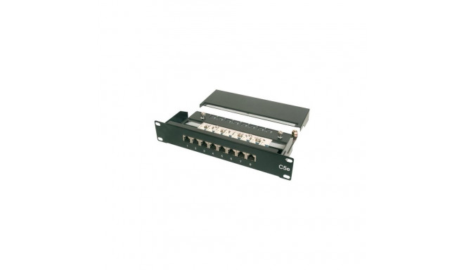 DIGITUS CAT 5e klass D varjestatud 8-pordiline RJ45 8P8C LSA 1U 254mm (10 tolli) rack-kinnitusega mu