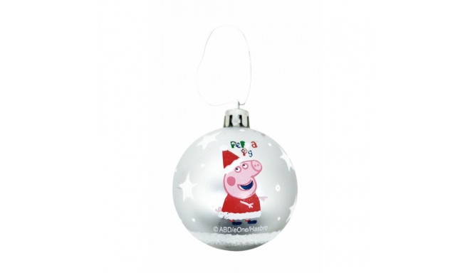 Christmas Bauble Peppa Pig Cosy corner Silver 10Units Plastic (Ø 6 cm)