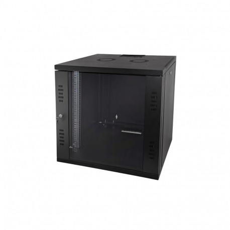 Alantec SW-15U-600-450-N-DSJ-OP-RP-F-C 19" 15U STRONG RACK Hanging Rack, 600x450, glass door, black,