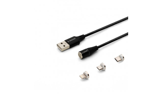 Savio CL-155 USB kaabel 2 m USB 2.0 USB C Micro USB A/Lightning must