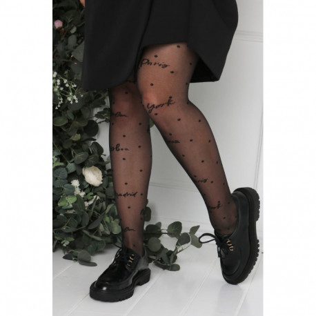 SOKISAHTEL BERLIN musta värvi tekstiga sukkpüksid 445, 424, 453