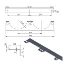 Nástěnný držák na 2 plynové lahve, průměr max Válce PRO-LINE 250 mm