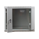 DIGITUS DN-WU19 09U/450 DIGITUS Wall Mount Cabinet 19 9U 501/600/450mm, glass door, grey, unmounted