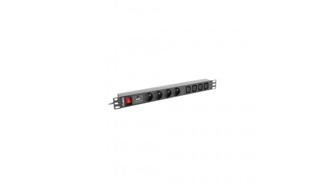 LANBERG PDU-04E04I-0200-BK Lanberg PDU 1U 16A, 8 sockets ( 4xE-4xIEC ), 2m, Black