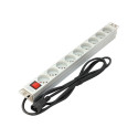 ASM A-19-STRIP-4-IMP PDU outlet strip 19 RACK 9xType E, 1.8m cable with C14, On/Off, aluminium
