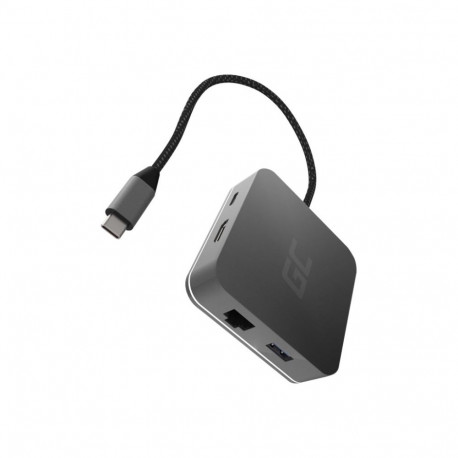 Green Cell USB-C jaotur HUB2, 3x USB 3.0 RJ45 1Gbps HDMI 4K, DeX Nintendo Switch Apple