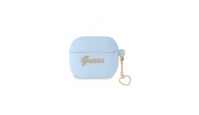 Guess ümbris Airpods 3 jaoks GUA3LSCHSB sinine silikoonist südame võlu