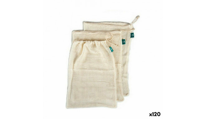 Reusable Food Bag Set 8116 8116 White 100% cotton 5 x 48 x 33 cm (120 Units)