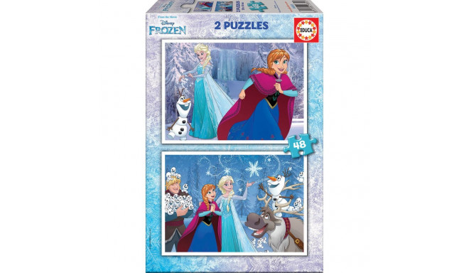 2-Puzzle Set   Frozen Believe         48 Pieces 28 x 20 cm