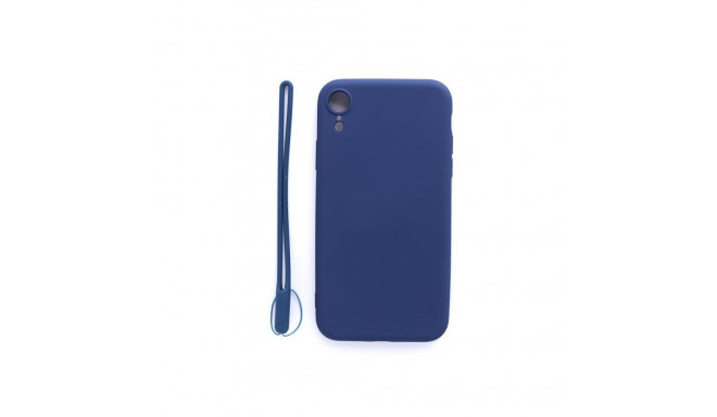 Evelatus Apple iPhone XR Soft Touch Silicone Case with Strap Dark Blue