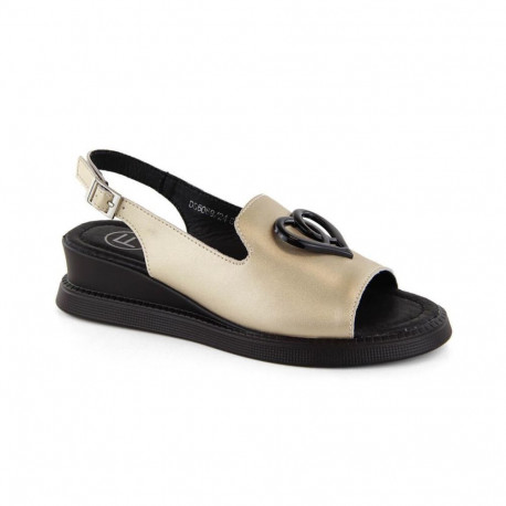 Filippo W PAW534B leather wedge sandals, gold (38)