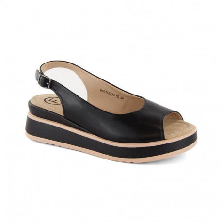 Filippo W PAW533 black leather platform sandals (41)