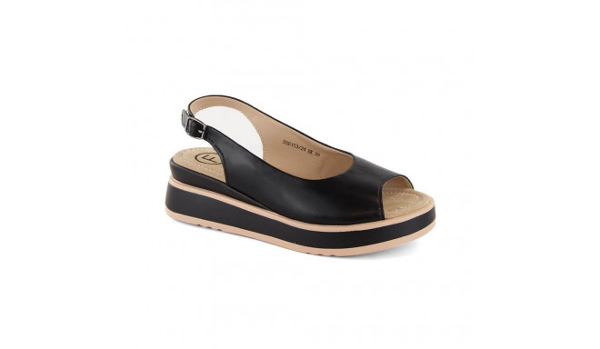 Filippo W PAW533 black leather platform sandals (39)