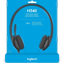Logitech H340 USB Computer Headset Wired Head-band Office/Call center USB Type-A Black
