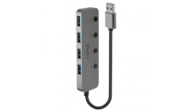 Lindy 4 port USB 3.0 hub with on/off switches, USB hub