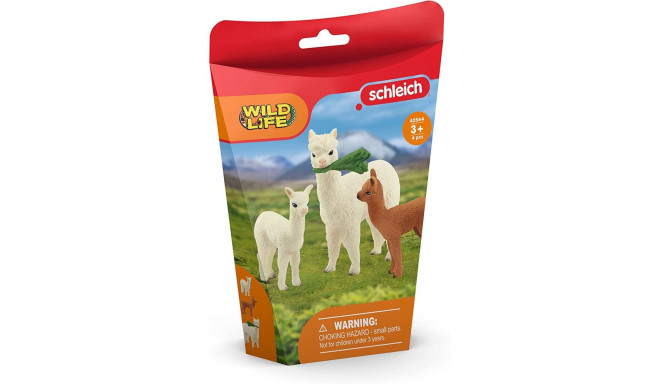 Schleich toy figure set Wild Life Alpaca family