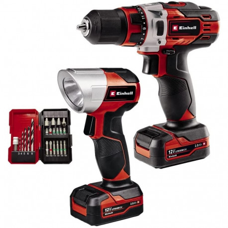Akku-Bohrschrauber TE-CD 12/1 +22+CL, 12Volt (rot/schwarz, 2x Li-Ionen Akku 2Ah, 22-teiliges Bit- un