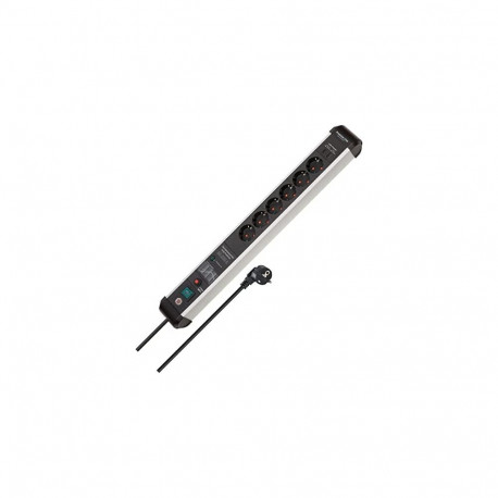 Premium-Protect-Line Steckdosenleiste 6-fach (schwarz/silber, 3 Meter, 60.000 A Überspannungsschutz,