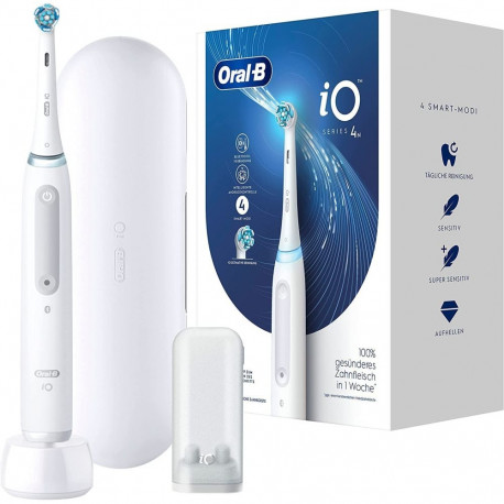 Oral-B iO Series 4, Elektrische Zahnbürste (weiß, Quite White)
