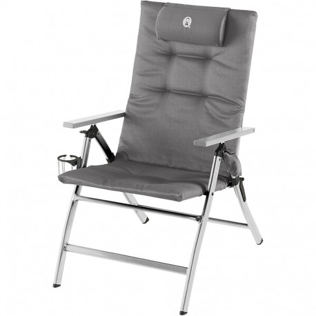 Coleman 5 Position Padded Recliner Chair 2000038333, camping deck chair (grey/silver)