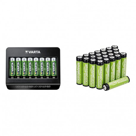 LCD Multi Charger+ (schwarz, Lädt bis zu 8 AA, AAA)