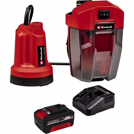 Power X-Change Akku-Klarwasserpumpe GE-SP 18 LL Li, 18Volt, Tauch- / Druckpumpe (rot/schwarz, Li-Ion