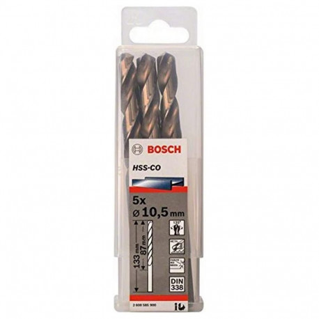 PRO Stainless Steel HSS-Co Spiralbohrer, Ø 10,5mm (5 Stück, Arbeitslänge 87mm)