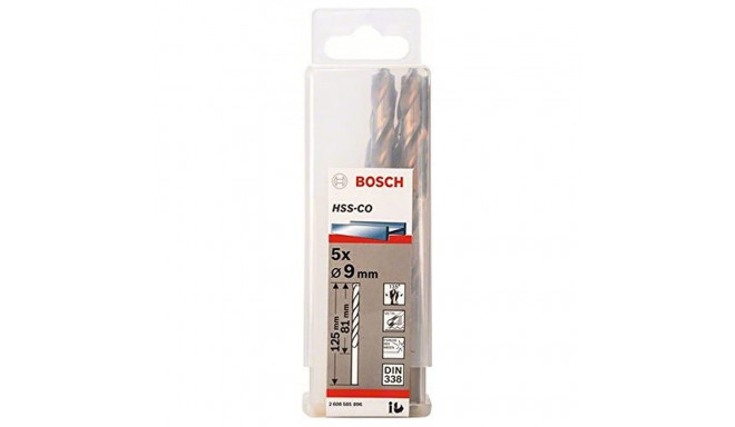 Bosch Metal twist drill HSS-Co, DIN 338,  9.0mm (5 pieces, working length 81mm)