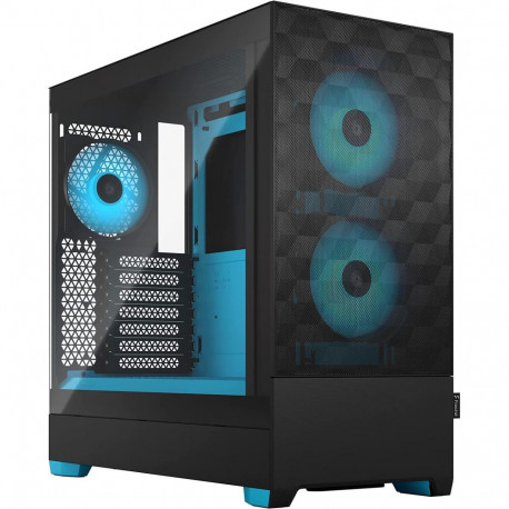 Fractal Design Pop Air RGB cyan Core TG Clear Tint, Tower Case (black/light blue)