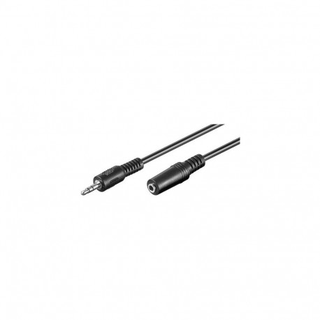 Audiokabelverlängerung 3,5mm-Klinke > 3,5mm Buchse (schwarz, 2 Meter)