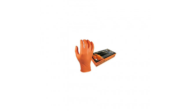 Disposable nitrile gloves M-Safe Grippaz 246OR, 50pcs box, 0,15mm thick, orange, size 7/S