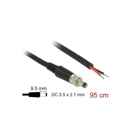 Toitekaabel DC pistik 5.5x2.1x9.5mm keeratav 0.95m
