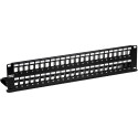 Paneel RJ45 Cat5e/Cat6/Cat6a 48 port 2U must tühi varjestatud
