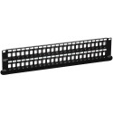 Paneel RJ45 Cat5e/Cat6/Cat6a 48 port 2U must tühi varjestamata