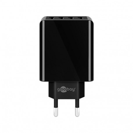 4-way USB charger (30W) black