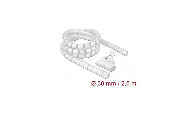 Delock Spiral Hose with Pull-in Tool 2.5 m x 30 mm white