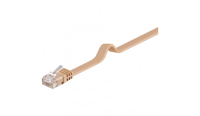 Võrgukaabel Cat6 UTP 1.0m, helepruun, lapik, CU
