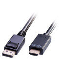 DisplayPort - HDMI kaabel 3.0m, must 2160p@30Hz (passive)