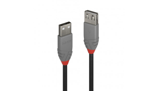 USB 2.0 pikenduskaabel A - A 2.0m, must, ANTHRA